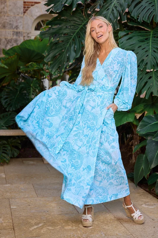 Dive Into Trendy Women's Fashion Annabel Dress in Whimsical Island Sky