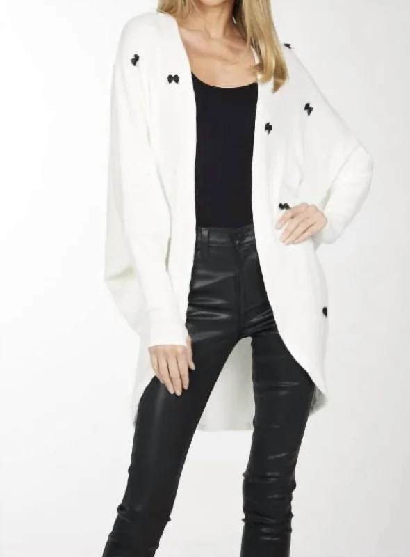 Dive Into Trendy Styles Albany Draped Dolman Cardigan In Ivory