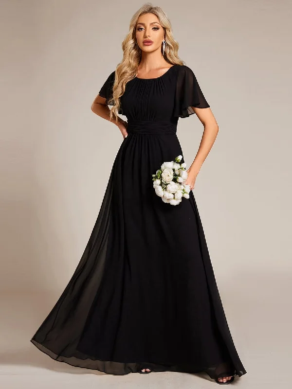 Extreme Clearance Deals Simple Chiffon Pleated A-Line Round Neckline Bridesmaid Dress