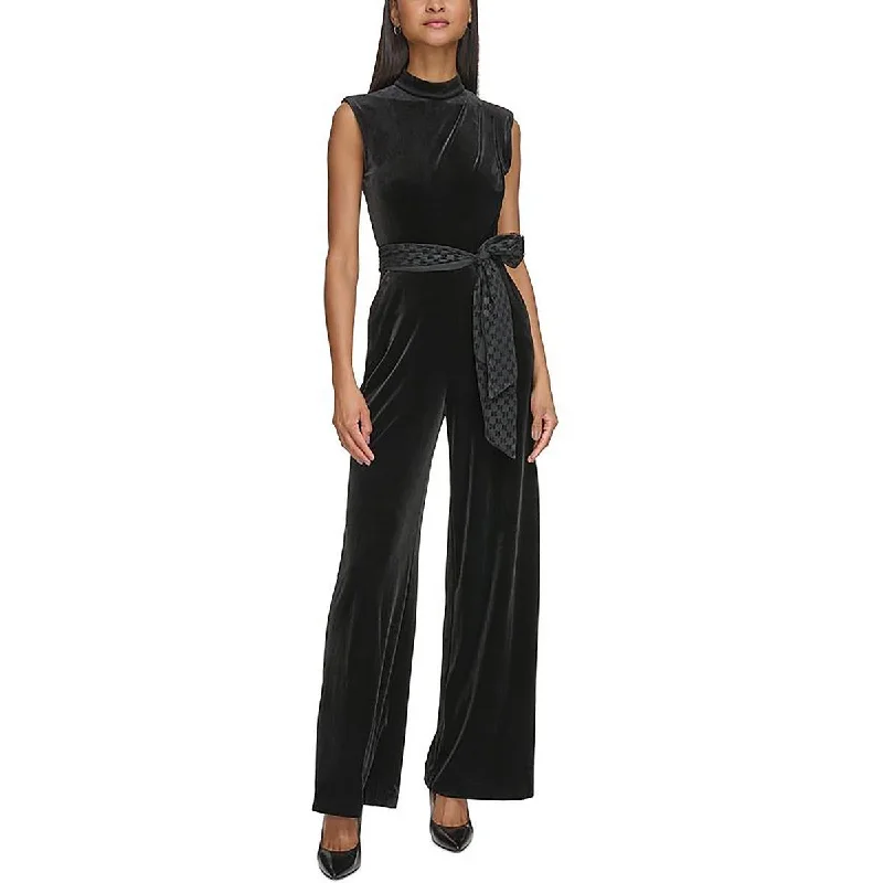 Best Clearance Sales Right Now Karl Lagerfeld Paris Womens Velvet Sleeveless Jumpsuit