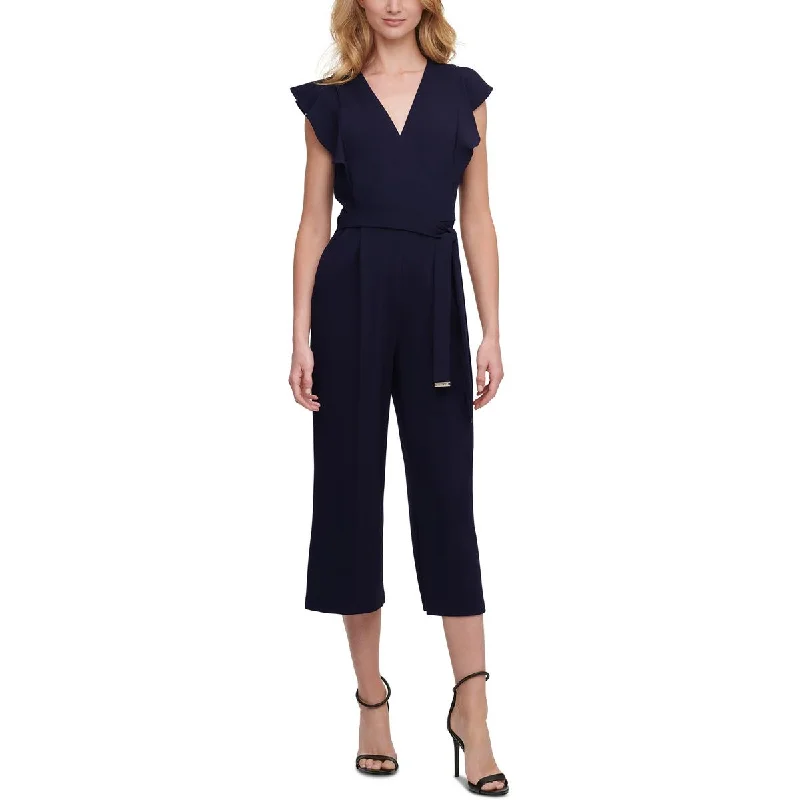 Versatile Wardrobe Essentials Tommy Hilfiger Womens Surplice Belted Jumpsuit