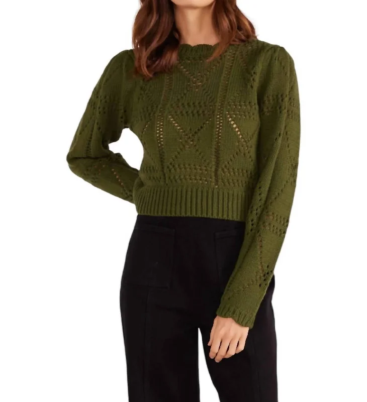 Massive Savings Sally Pontelle Knit Jumper In Forest Green