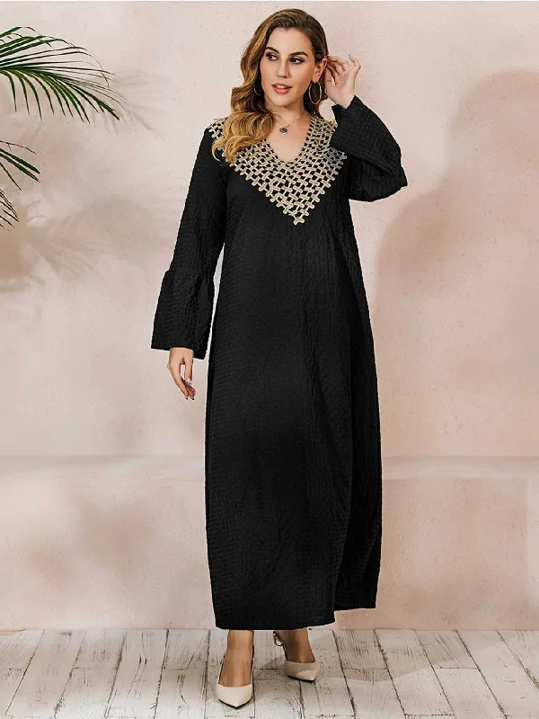 Flash Sale, Don't Miss KittenAlarm - Plus Size Ruffle Sleeve Maxi Dress