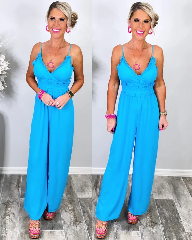 Limited Stock, Big Sale Paradise Haven Jumpsuit - Blue