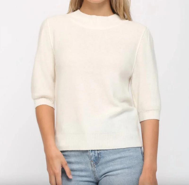 Everyday Fashion Presley Short Sleeve Sweater In Cream