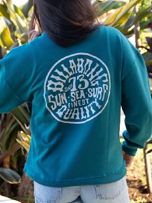 Chic Trend Collection BILLABONG SUN SEA SURF WOMENS CREW SWEATSHIRT - TEAL