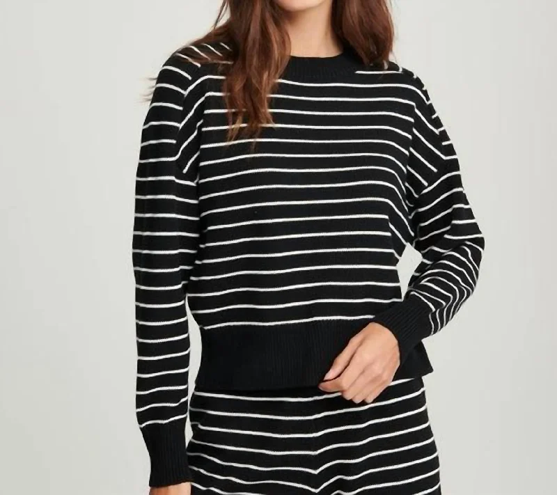 Exclusive Women's Fashion Collection Lizz Sweater In Black/white Stripes