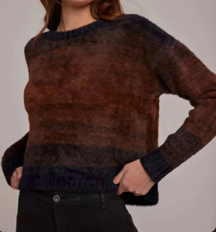 Women's Evening Wear Slouchy Sweater In Chocolate Ombre