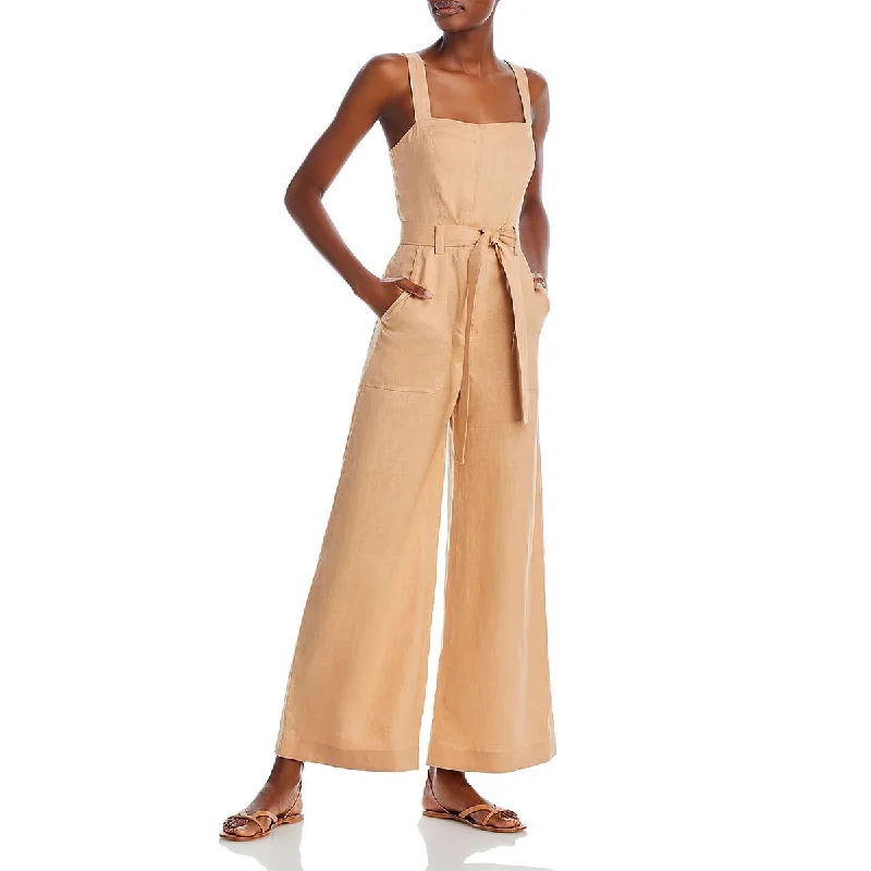 Clothing Woman A.L.C. Womens Linen Square neck Jumpsuit