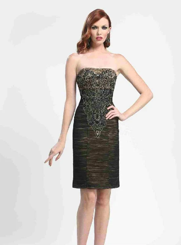 Sophisticated Outfits Sue Wong - N4143 Strapless Ruched Mesh Cocktail Dress