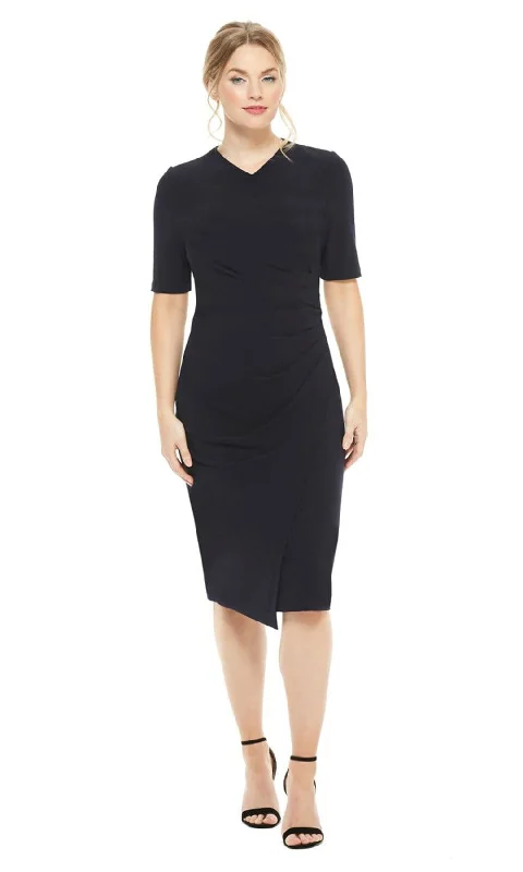 Exclusive Women's Fashion Collection Maggy London - GSN13M Knee Length Draped Sheath Dress