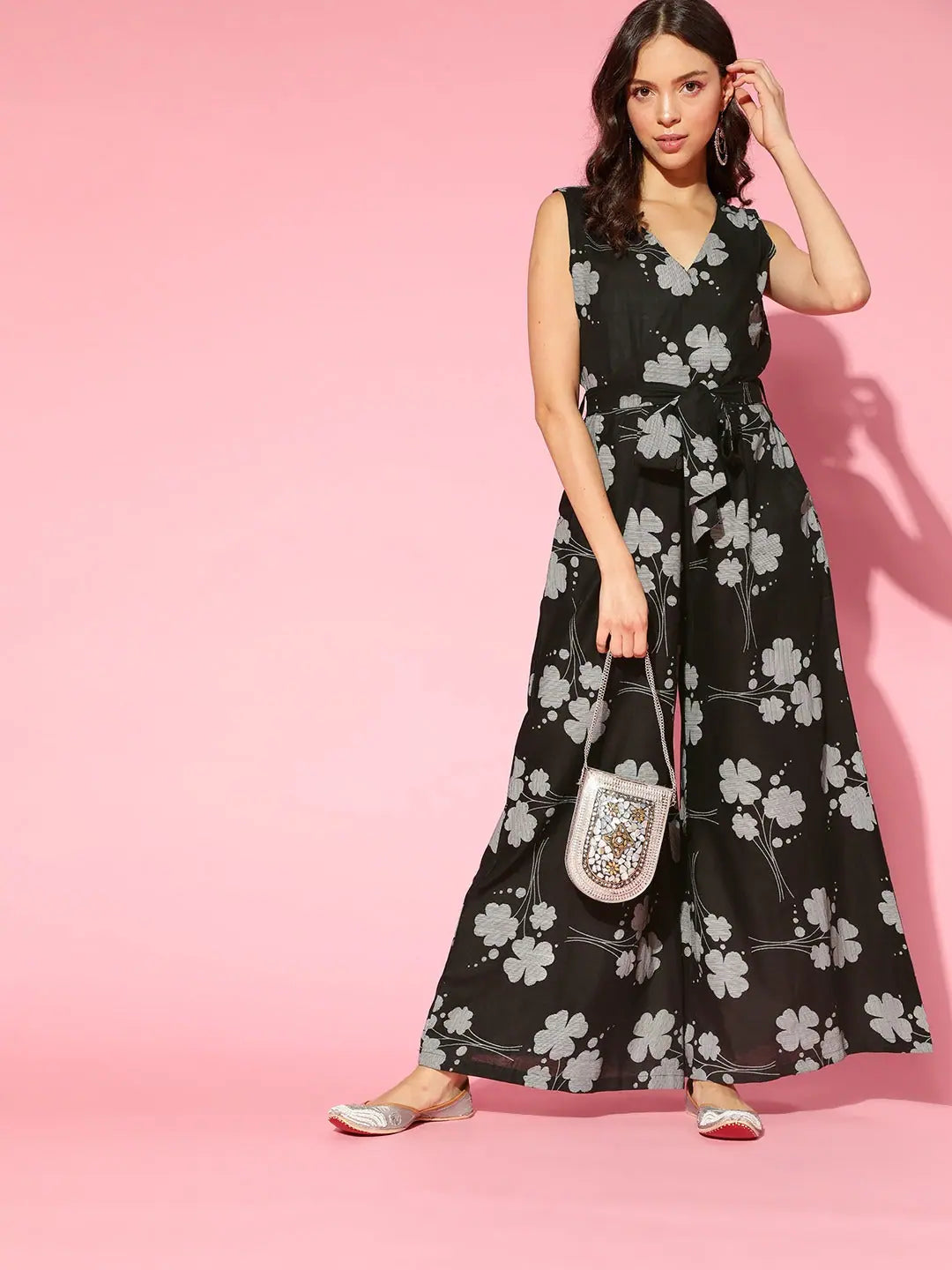 Online Clothing Stores Women Printed Standard Black Jumpsuits & Sets