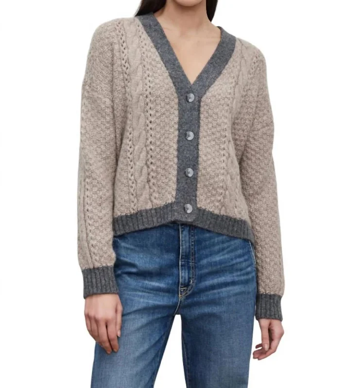 Buy More, Save More Izzy Cardigan In Oat/grey