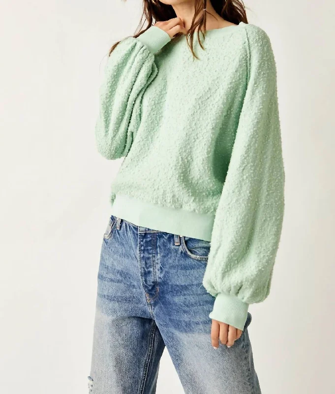 Vintage Fashion Found My Friend Pullover Sweater In Misty Jade