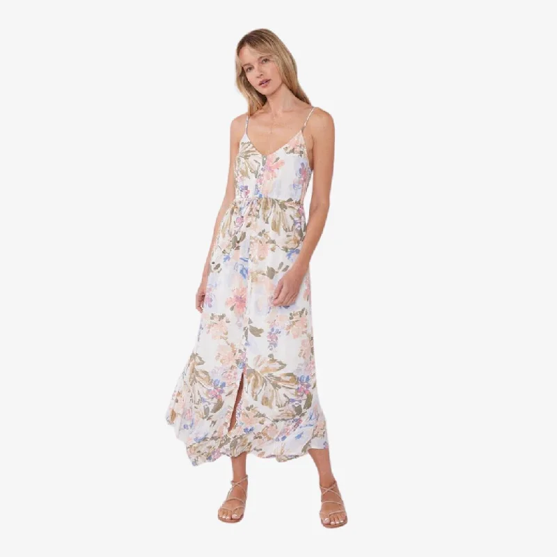 Women's Clothing Online Dasha Floral Midi Dress (Off White + Periwinkle)