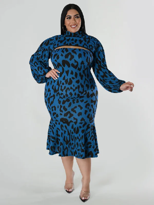 Your Timeless Wardrobe Awaits Leopard Print Ruffle Hem Dress Set