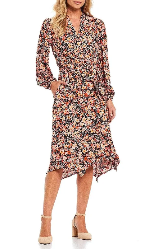 Trendy Threads London Times T5903M - Bishop Sleeve Floral Dress