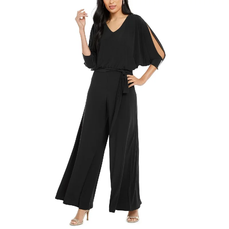 Unique Women's Fashion Pieces MSK Womens Petites Embellished Split-Sleeve Jumpsuit