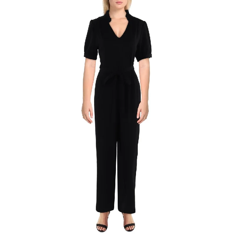 Style Beyond Borders Nanette Nanette Lepore Womens V-Neck Straight Leg Jumpsuit