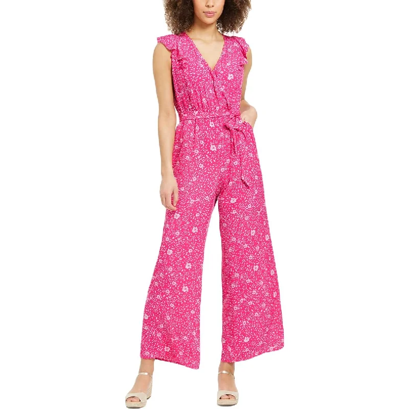 Fashion Forward Femininity Charter Club Womens Floral Ruffled Jumpsuit