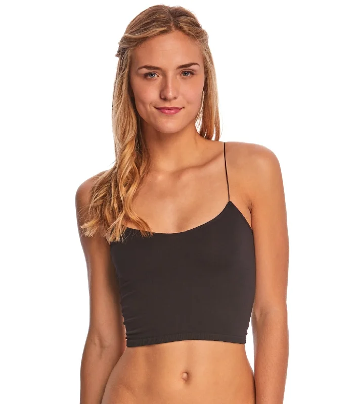 Unleash Your Fashion Free People Seamless Skinny Strap Crop Top Black