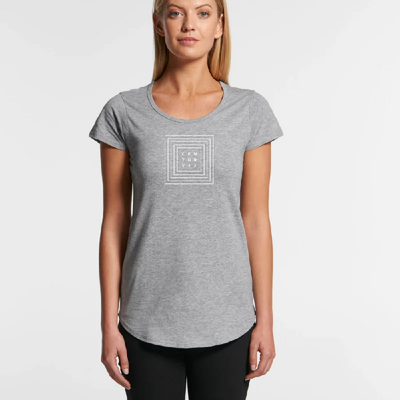 Women's Evening Wear for Special Occasions Mali Square Logo Tee - Athletic Grey