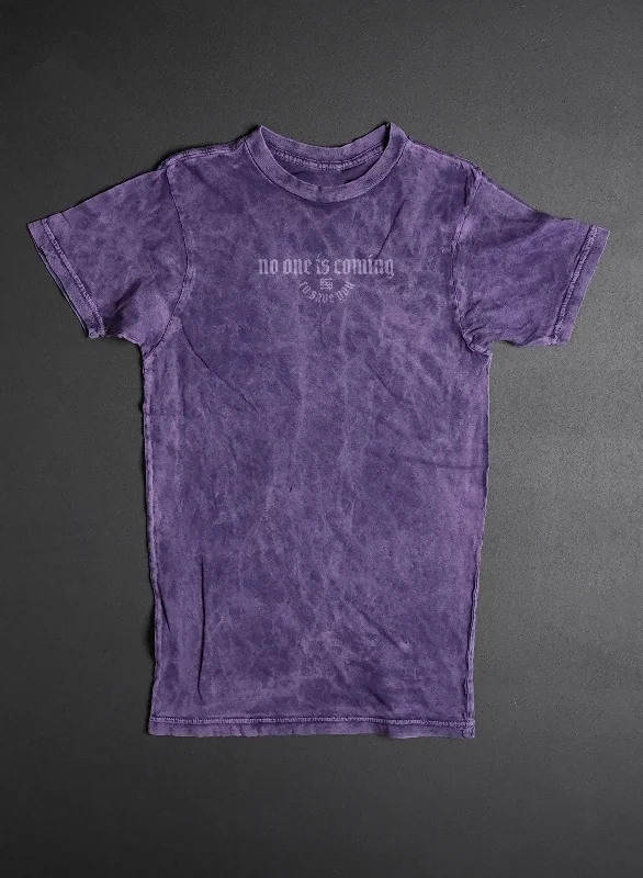 Exclusive Women's Fashion Collection NO ONE IS COMING OVERSIZED TEE- PURPLE