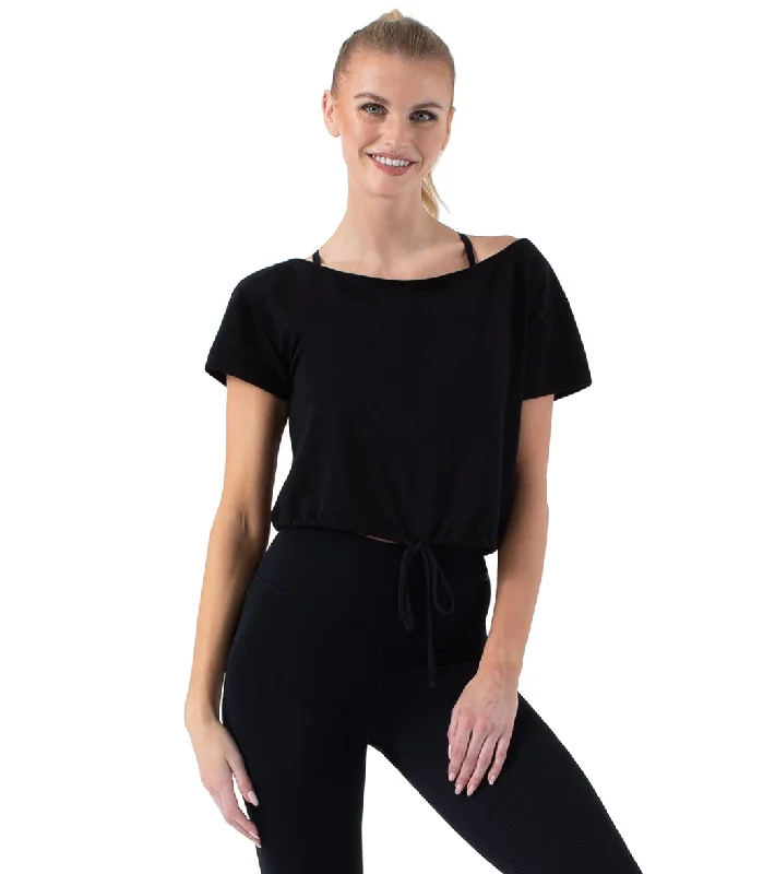 Boho Chic Fashion NUX Boat Crop Black