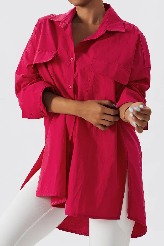 Online Boutiques Affordable Oversized Longline Shirt