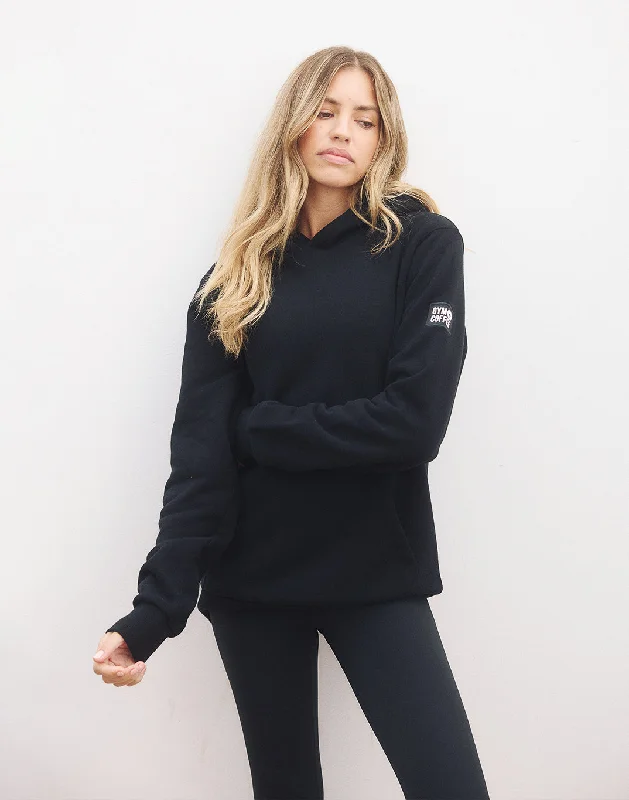 Ride The Style Wave Patch Hoodie in Black