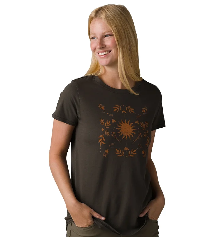 Women Wear Boutique prAna Organic Graphic Short Sleeve Washed Black High Spirits