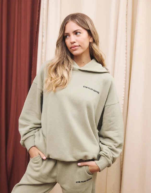 Season Appropriate Women's Collection Print Hoodie in Olive Green