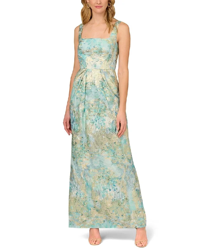 Casual Wear Aidan Mattox Printed Jacquard Gown