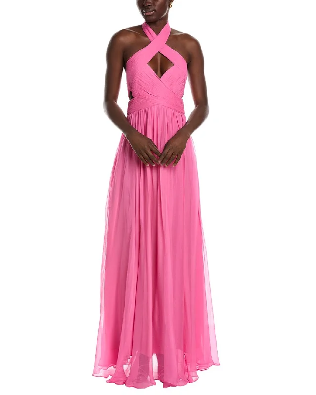 Additional Time-Limited Offers AMUR Paula Crisscross Halter Gown