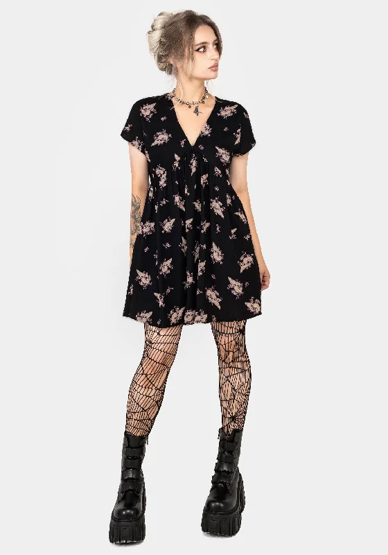 Imeless Style Carrion V-Neck Mini Smock Dress