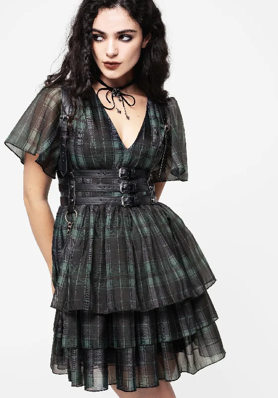 Exclusive Discounts Checkmate Layered Organza Mini Dress