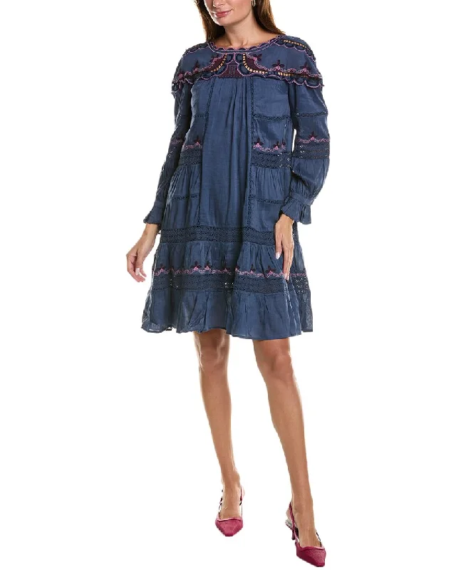 Timeless Elegance Redefined Johnny Was Reina Linen-Blend Mini Dress