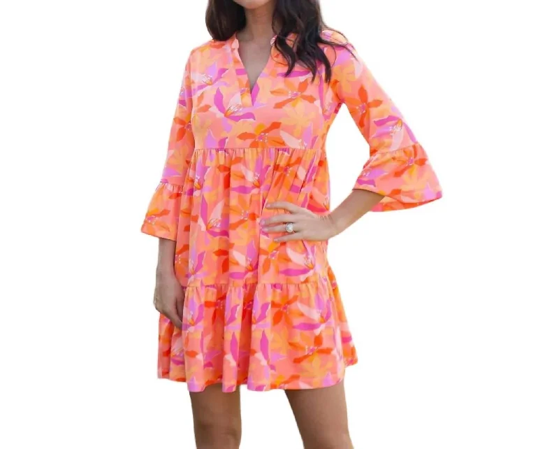 Timeless Classics Laguna Mini Dress Upf 50 In Paradise Calling Orange