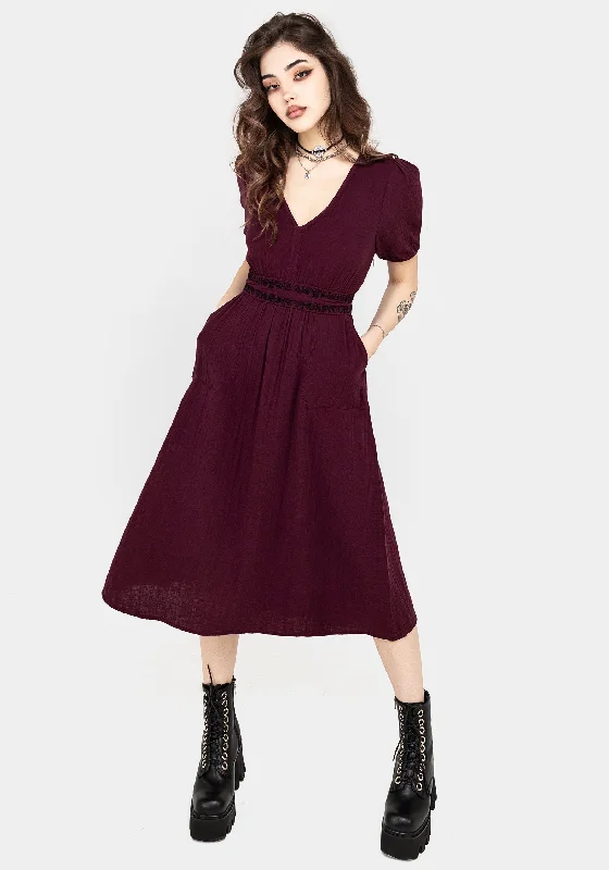 End Of Season Sale Clothing Poultice Embroidered Cotton Midi Dress