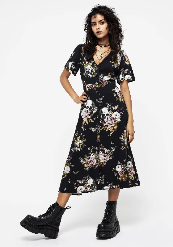 All Season Basics Discount Revival Floral Button Up Midi Dress