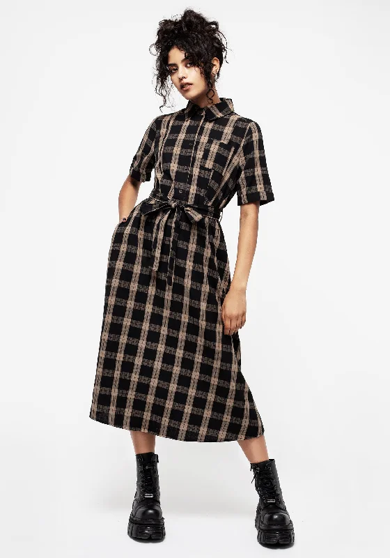 Limited Time Offer Rogue Check Cotton Midi Shirt Dress