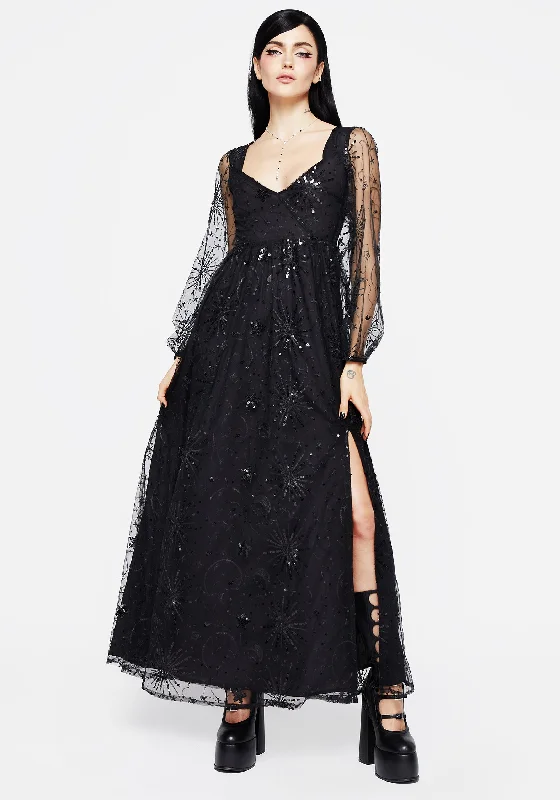 Urban Femme Streetwear Sirius Sequined Faux Wrap Maxi Gown