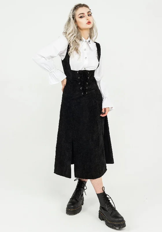 Clothing Sales Valar Lace Up Midi Pinafore Dress