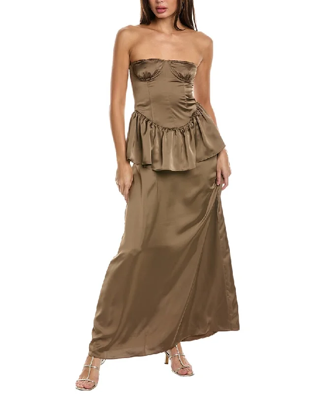 Casual Yet Stylish Separates WeWoreWhat Strapless Corset Peplum Maxi Dress