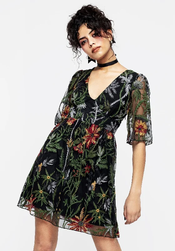 Clothing Online Wildflower Embroidered Mesh Mini Dress