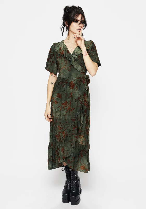 Special Offer For You Witchfire Ruffle Midaxi Wrap Dress