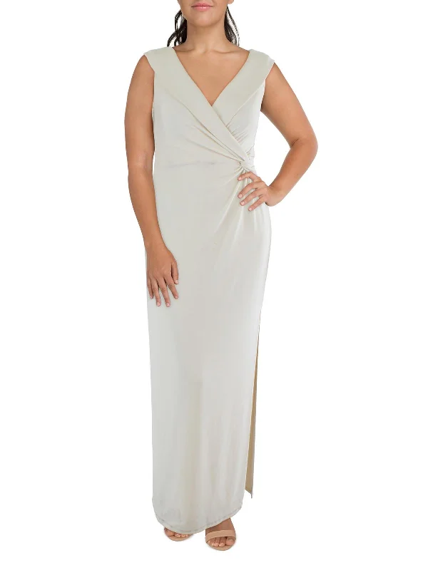 Mega Sales Womens Jersey Off-The-Shoulder Evening Dress