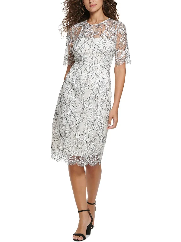 Chic Wardrobe Womens Lace Lined Sheath Dress