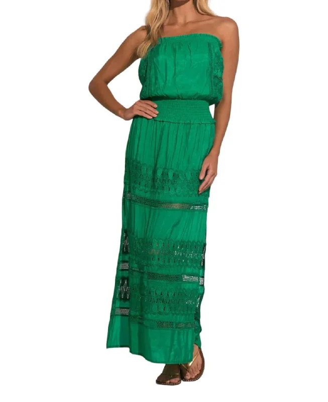 Sale On Clothing Wymara Crochet Strapless Maxi Dress In Green