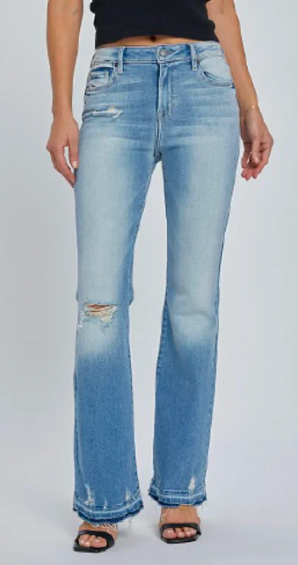 Sale Event, Prices Rock Stretchy Distressed Flare Jeans in Medium Wash by Hidden Jeans